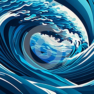 Abstract blue sea wave background