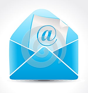 Abstract blue shiny mail icon