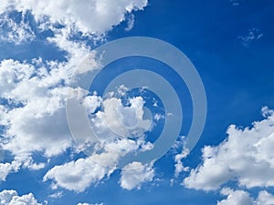 abstract blue sky group high shape clouds background in summer gradient light beauty background. beautiful bright cirrostratus