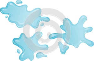 Abstract Blue Slime Set or Water Spills