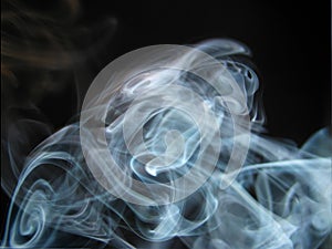 Abstract blue smoke photo