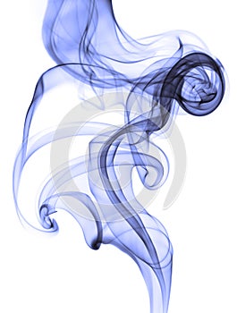 Abstract Blue Smoke On White Background