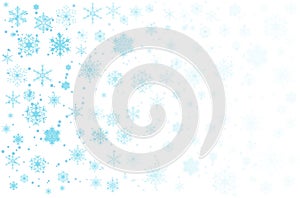 Abstract blue snowflakes background