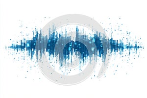 Abstract blue sound wave visualization, digital art