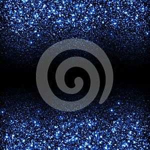 Abstract blue sparkle glitter background.