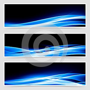 Abstract blue speed light line headers