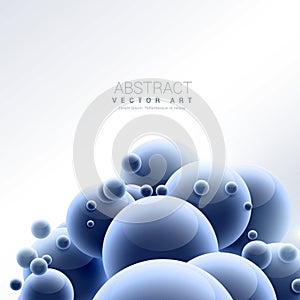 Abstract blue sphere molecules background