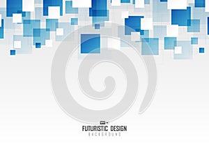 Abstract blue square pattern design of technology pattern artwork background. illustration vector eps10