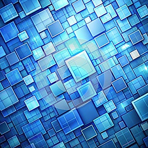 Abstract blue squares background photo
