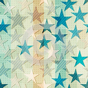 Abstract blue star seamless