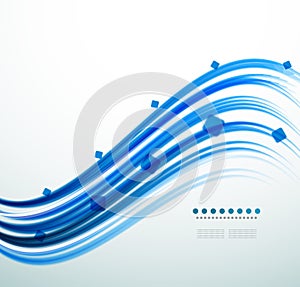 Abstract blue swirl template