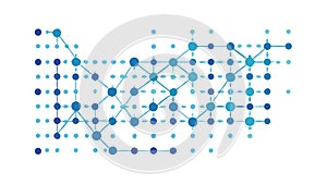 Abstract Blue Tech Grid Dots Pattern Background, vector design Generative AI