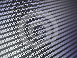 Abstract Blue Technology Background. Binary Computer Code. Programming / Coding /