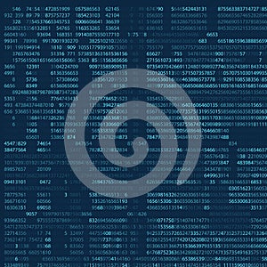 Abstract blue technology background. Binary computer code. Programming, Coding, Hacker Concept. Vector illustration eps 10