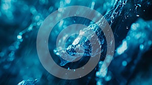 Abstract Blue Technology Network, Data Flow, Futuristic Connections