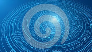 Abstract Blue Technology Vortex Background