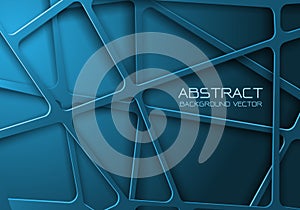 Abstract blue tone mesh line cross pattern overlap design modern futuristic background vector