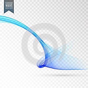 Abstract blue transparent effect wave background