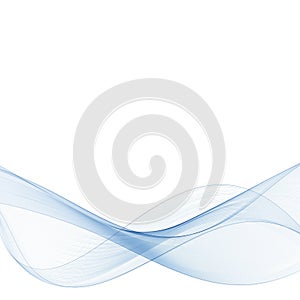 Abstract blue transparent waves on white background. eps 10