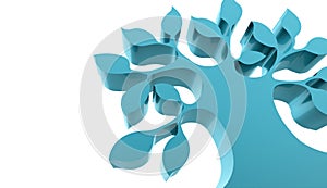 Abstract blue tree concept rendered
