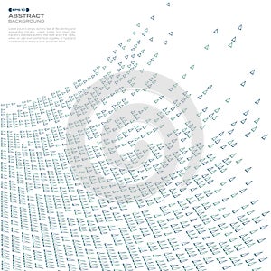 Abstract of blue triangle technology mesh pattern background