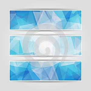 Abstract Blue Triangular banners set photo