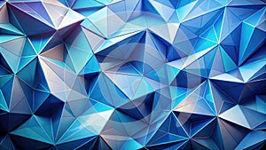Abstract blue triangular geometric pattern modern design background. Generative AI