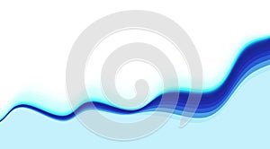 Abstract blue and turquoise wave on white background. Vector