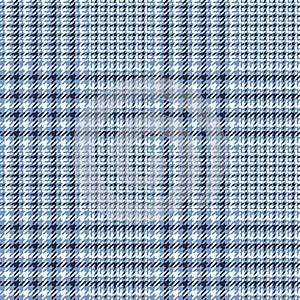 Abstract blue tweed pattern vector. Glen pattern. Seamless hounds tooth tartan check plaid for coat, skirt.