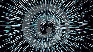 Abstract blue vortex circular lines background.Motion graphic speed looping lines