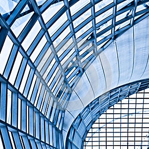 Abstract blue wall corner