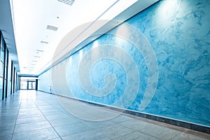 Abstract blue wall interior background