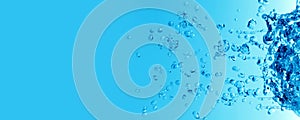Abstract Blue Water bubble drops splash background