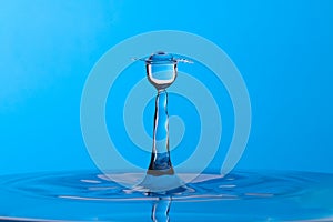 Abstract blue water drop collision