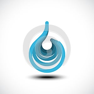 Abstract blue water drop icon