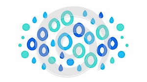 Abstract Blue Water Drops Bubbles Pattern Vector, vector design Generative AI