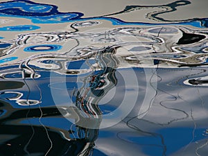 Abstract blue water ripples in the sea