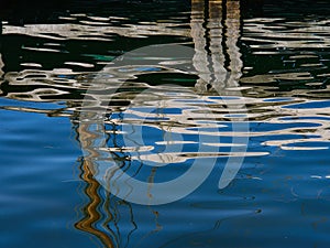 Abstract blue water ripples in the sea