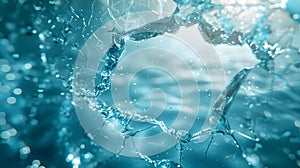 Abstract Blue Water Splash Background