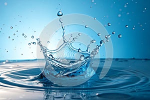 Abstract blue water splash on background