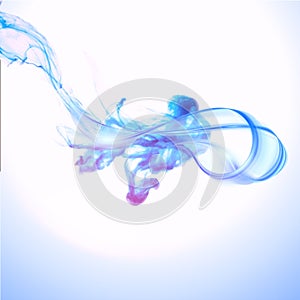 Abstract blue water splash isolated on white background.