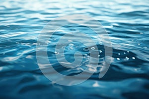 Abstract Blue Water Surface with Bubbles