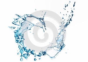 Abstract blue water swirling on white background