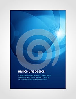 Abstract blue water wave glow explosion liquid texture brochure design template realistic vector