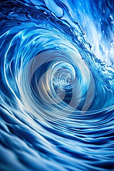 Abstract blue water wave texture photo