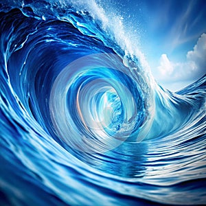 Abstract blue water wave texture photo