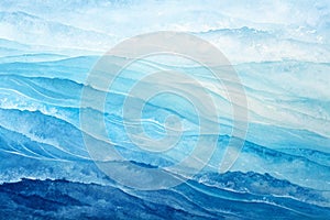 Abstract blue watercolor background photo