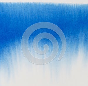 Abstract blue watercolor background. Watercolor ombre.