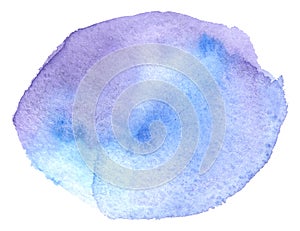 Abstract blue watercolor background. Watercolor purple splash