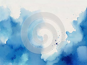 Abstract blue watercolor background. Watercolor texture
